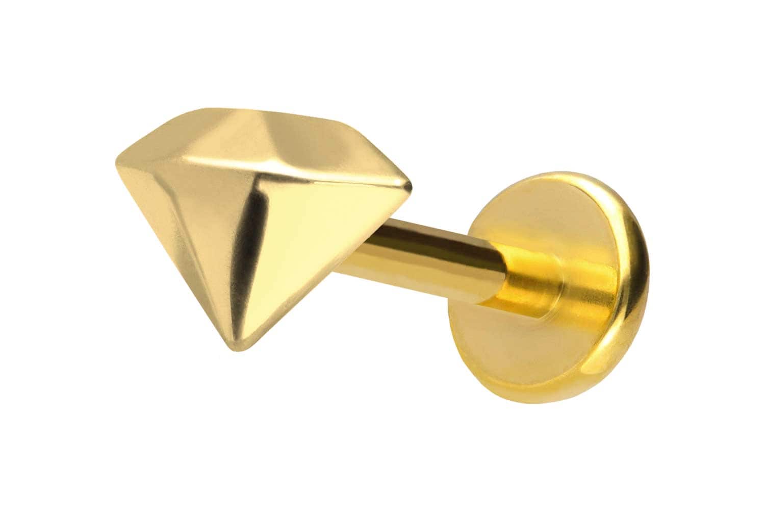 Titan Labret Piercing mit Push Fit DIAMANT